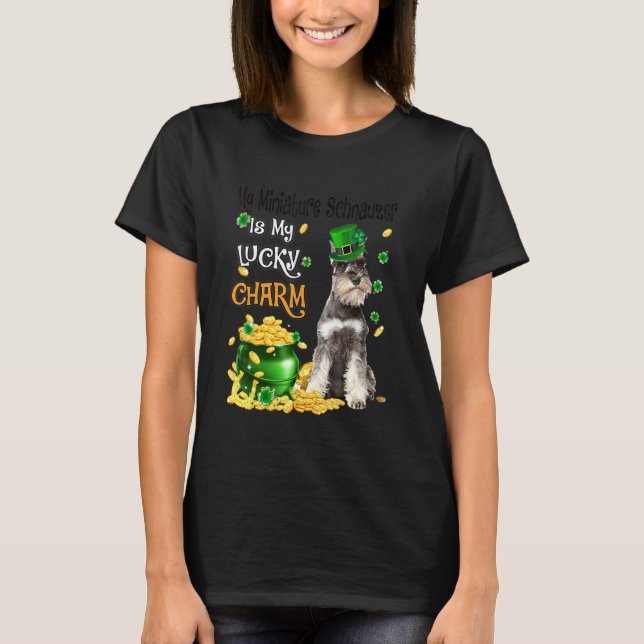 Camiseta Minha Miniatura Schnauzer É Minha Sortuda Charme C (Frente)