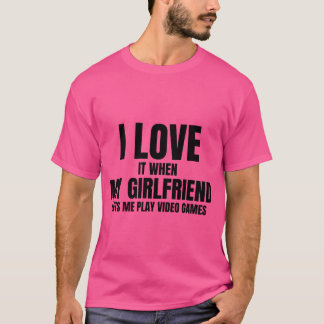 Camiseta Minha Namorada Me Deixa Jogar Video Games amigos v