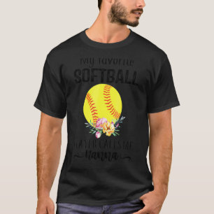 Camiseta Minha Nanna Softball me chama de D da Mãe da Avó