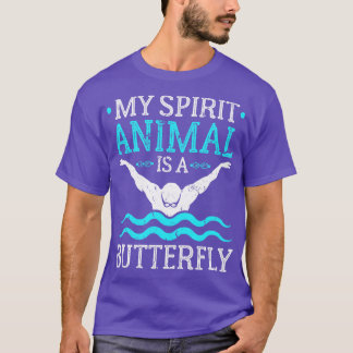 Camiseta Minha Natação de Nadador de Borboleta do Animal Sp