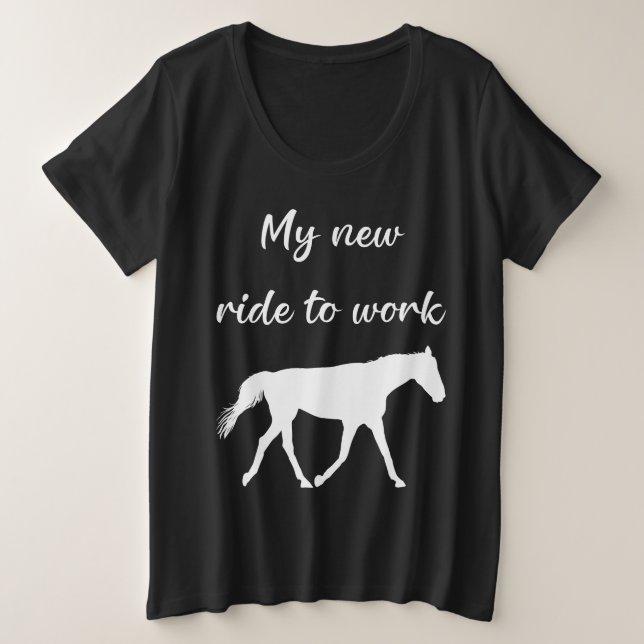 Camiseta Minha Nova Viagem para Trabalhar com Engraçado Cav (Frente do Design)