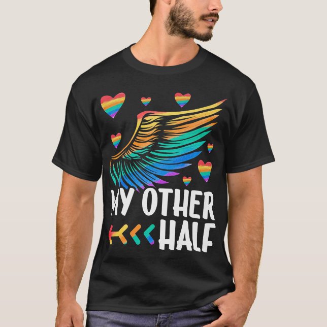 Camiseta Minha outra metade de Casal LGBTQ+ coincidente com (Frente)