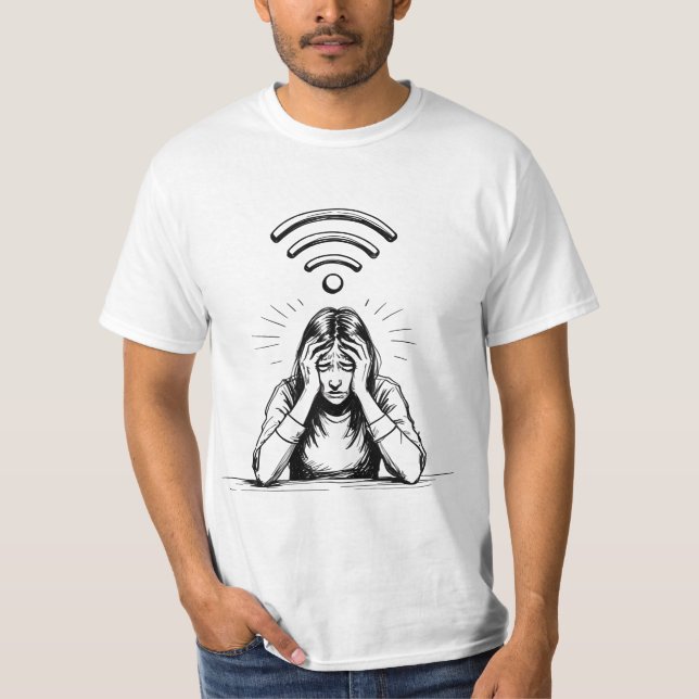 Camiseta Minha paciência é como minha WiFi... sempre caindo (Frente)