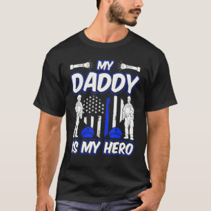 Camiseta Minha Pai É Meu Filho Da Polícia Herói Ou Filha Da