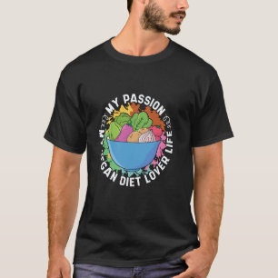 Camiseta Minha Paixão Meu Amante de Dieta Vegana Vegetarian