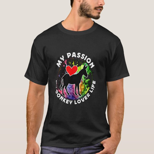 Camiseta Minha Paixão Meu Donkey Sobreviveu Fazenda Animal  (Frente)