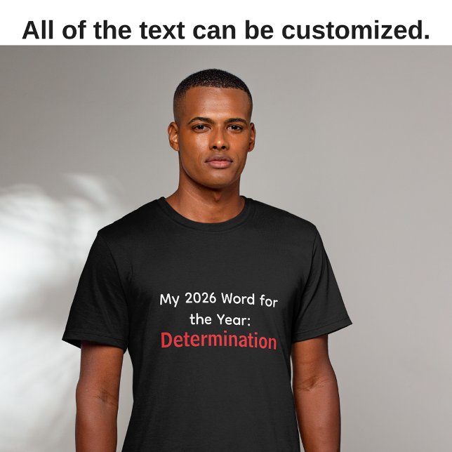 Camiseta Minha Palavra de 2026: Determinação Preta (New Year's Word of the Year goal: Determination)