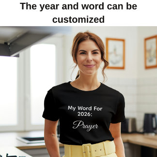 Camiseta Minha Palavra De 2026 Para O Ano Prece Tipografia 