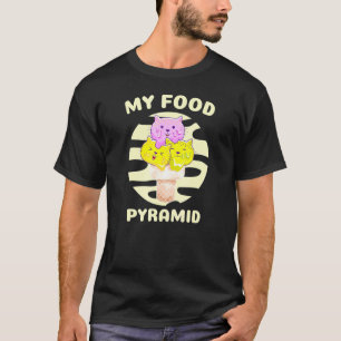 Camiseta Minha Pirâmide Alimentar Gato Cone de Sorvete Kitt