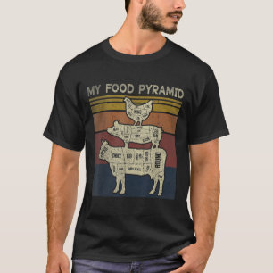 Camiseta Minha Pirâmide Alimentar - Piada de Churrasco Engr