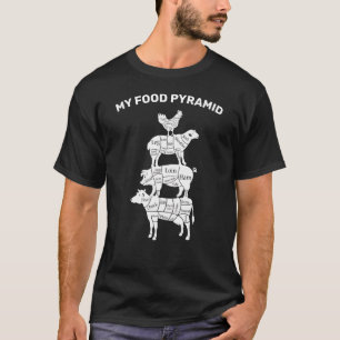 Camiseta Minha pirâmide Comida - Carnívoro de frango