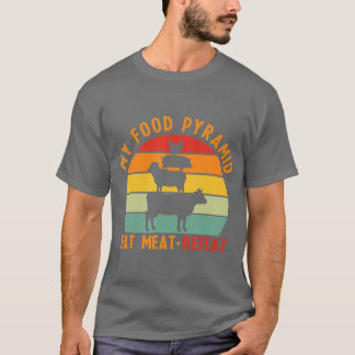 Camiseta Minha Pirâmide Comida Comer Carne Repete Amantes D