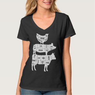 Camiseta Minha Pirâmide Comida - Vacas Cute - Gráfico de An