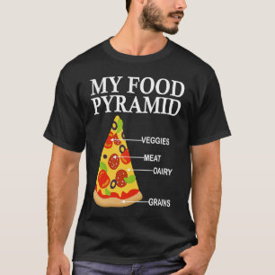 Camiseta Minha pirâmide de comida pizza fatia pizza para mu