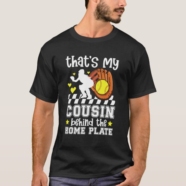 Camiseta Minha Prima Catcher de Softbol Prima de Um Ca de S (Frente)
