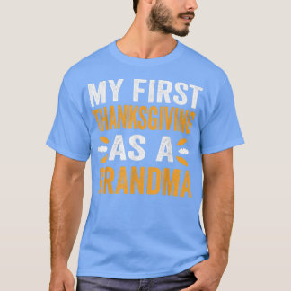 Camiseta Minha Primeira Ação De Graças Como Uma Nova Vovó