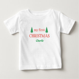 Camiseta Minha Primeira Árvore de Natal Personalizada