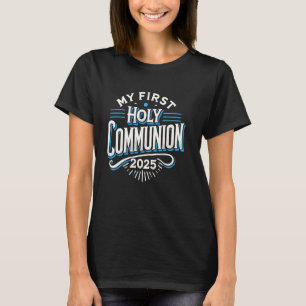 Camiseta Minha Primeira Comunhão 2025 Celebra com Fé