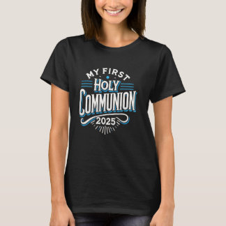 Camiseta Minha Primeira Comunhão 2025 Celebra com Fé