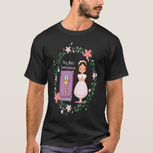 Camiseta Minha Primeira Comunhão Batizada Católica Recebend