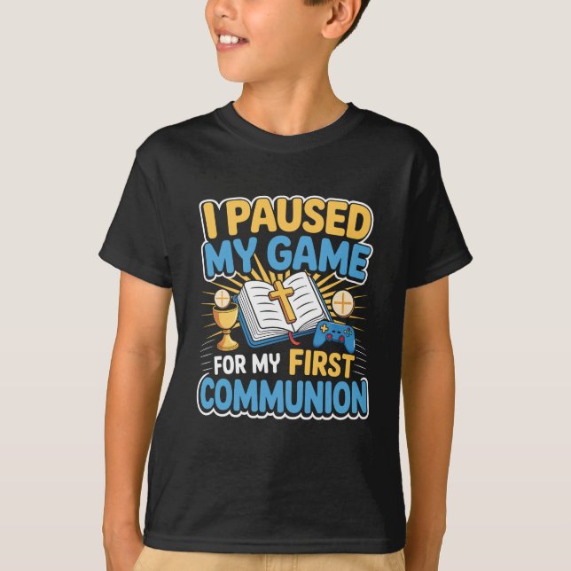 Camiseta Minha Primeira Comunhão de Vídeos Controladores de (Frente)
