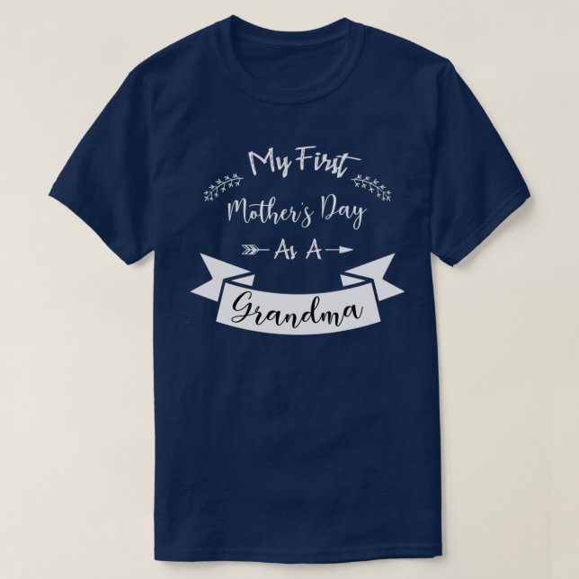 Camiseta minha primeira dia de as mães como avó feliz mães  (Frente do Design)