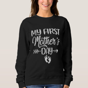 Camiseta Minha Primeira Dia de as mães Gráfica Mulher Mãe