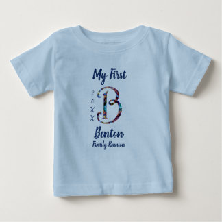 Camiseta Minha Primeira Família - Letra B Tie-Dye Monograma