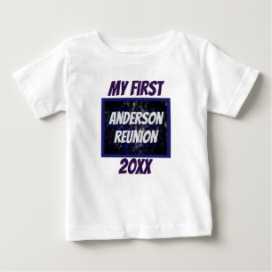 Camiseta Minha Primeira Família Marinho de Reunião Azul
