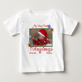 Camiseta Minha Primeira Foto De Natal Personalizada