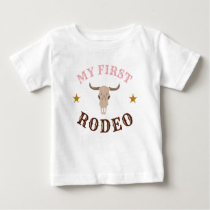 Camiseta Minha Primeira Garota Ocidental Rodeo Primeiro Ros