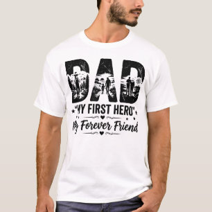 Camiseta Minha Primeira Heroi Meu Amigo Para Sempre Camiset