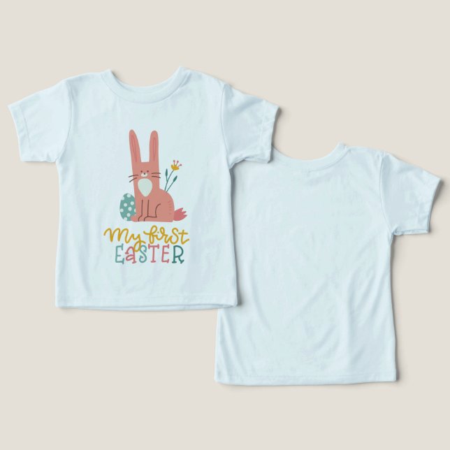Camiseta Minha primeira Páscoa (Design Frente e Verso)