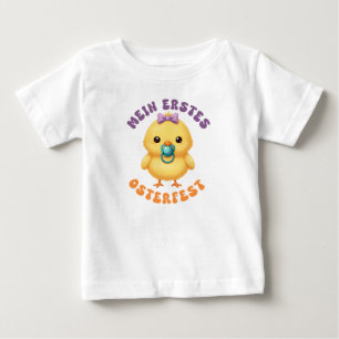 Camiseta Minha primeira Páscoa - Doce pintinho com chupeta