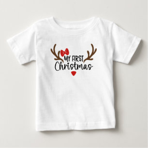Camiseta Minha Primeira Tipografia de Natal Antílope Simple