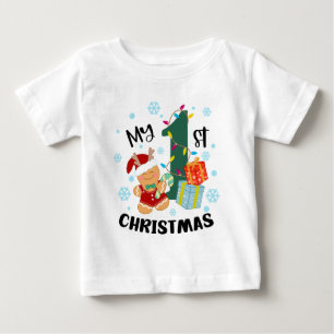 Camiseta Minha Primeira Tipografia de Natal Biscoito de Gen