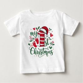 Camiseta Minha primeira tipografia de Natal é um lindo chap
