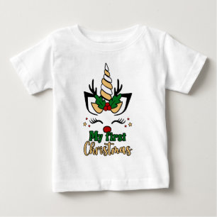 Camiseta Minha Primeira Tipografia de Natal Unicórnio Festi