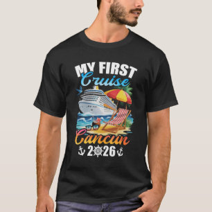 Camiseta Minha Primeira Viagem de Cruzeiro Cancun 2026 Famí
