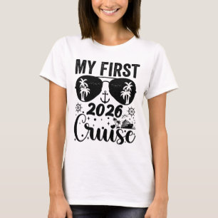 Camiseta Minha Primeira Viagem de Cruzeiro Férias 2026 Famí