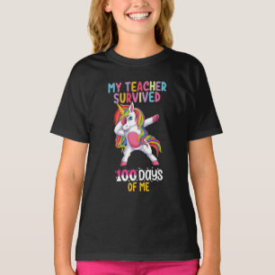 Camiseta Minha Professora Sobreviveu a 100 Dias De Mim Unic