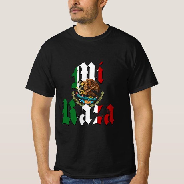 Camiseta Minha Raça Bandeira Mexicana (Frente)