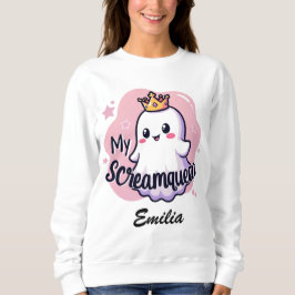 Camiseta Minha rainha do Halloween Sweatshirt para Namorada