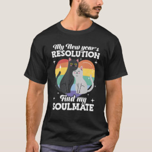 Camiseta Minha Resolução de Ano Novo Encontra Meu Gato de M