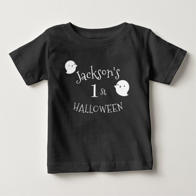 Camiseta Minha rua de Halloween Black & White Personalizada (Frente)
