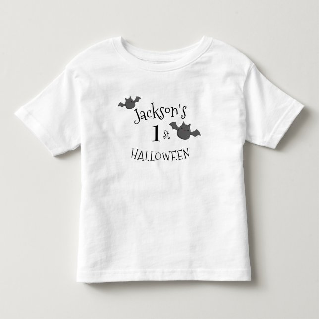 Camiseta Minha rua de Halloween Black & White Personalizada (Frente)