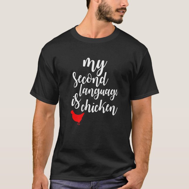 Camiseta Minha Segunda Língua É Frango (Frente)