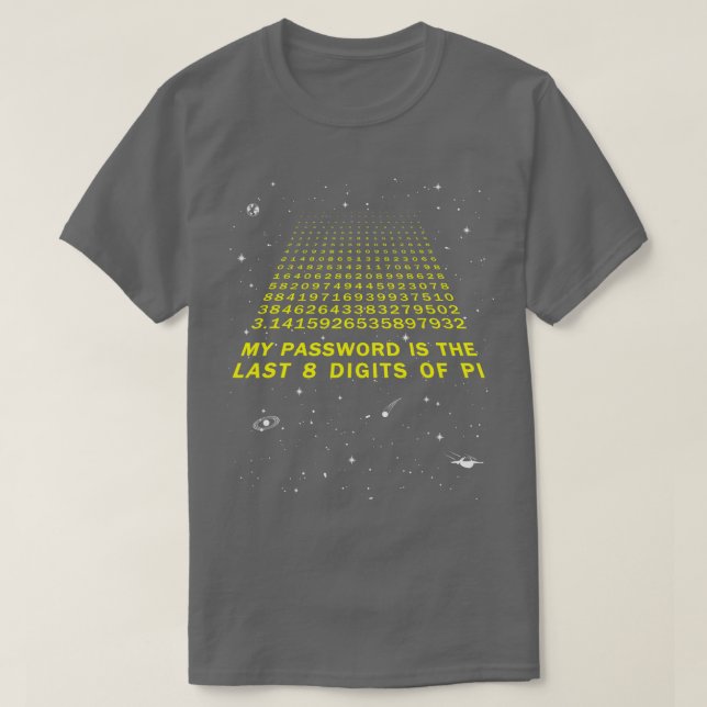 Camiseta Minha Senha É Os Últimos 8 Dígitos Do Pi Day Engra (Frente do Design)
