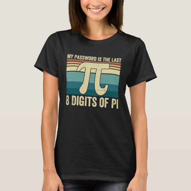 Camiseta Minha Senha É Os Últimos 8 Dígitos Do Pi Math Teac (Frente)