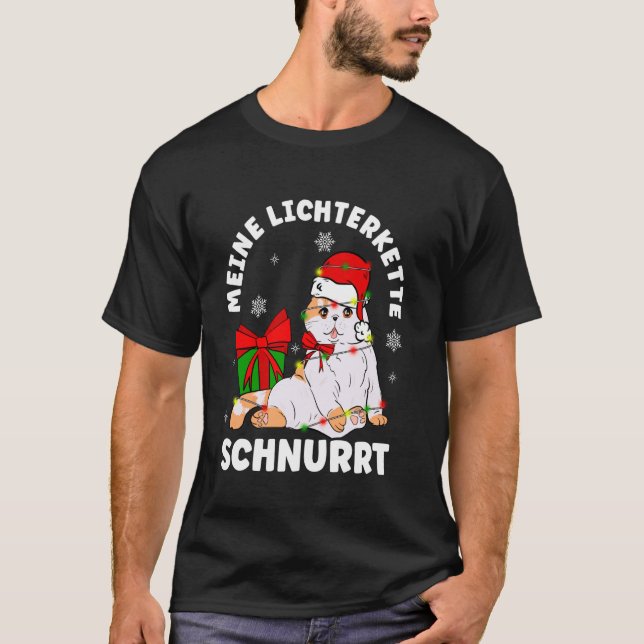 Camiseta Minha sequência de luzes RONRONA Christmas cat fad (Frente)